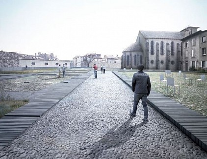 Projet d'aménagement de l'enclos Saint-Géraud (Dessin : Ville d'Aurillac).