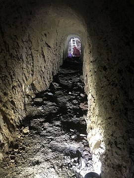 Galerie souterraine de Labrousse - Cantal (Cliché : J.-P Usse).