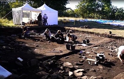 Chantier de fouille en 2021 (Cliché : F. Delrieu).