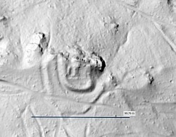 Fig.2 : Image LiDAR du site fortifié médiéval, Saint-Martin-Valmeroux (Cantal).